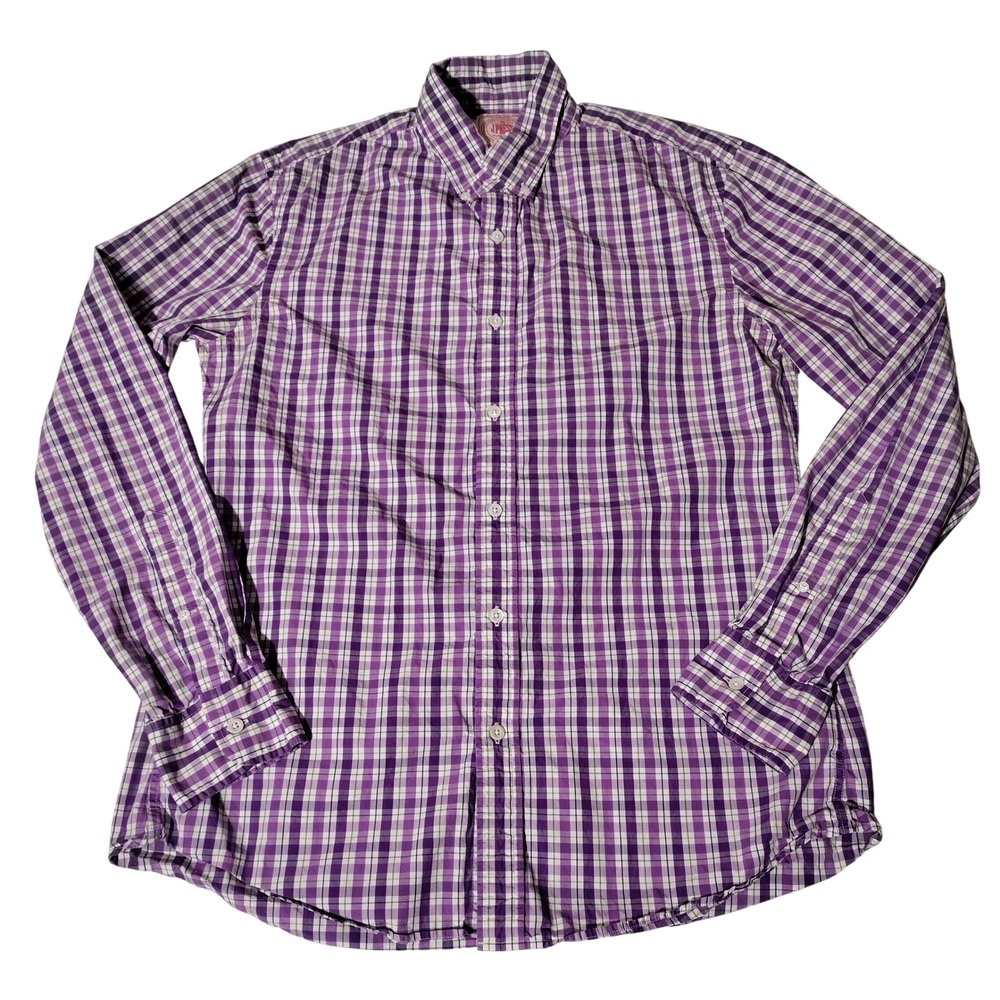J.‎ Press Mens Purple Plaid Button Down Shirt Trunk Club Exclusive Cotton Size M